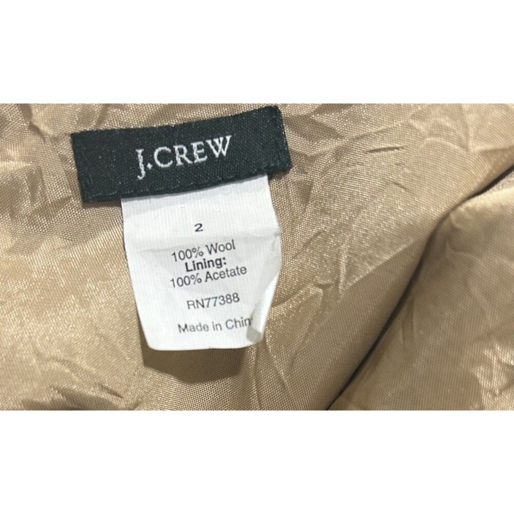 J. Crew Women's Camel Tan Sheath Wool Size 2 Dress Lined‎ Pockets Career J Crew - Picture 5 of 7